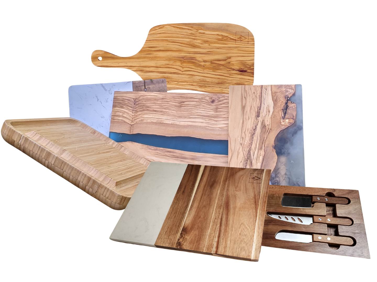 Marble and Acacia Charcuterie Board Gift Set with Knives and Serving B –  Vistal Supply