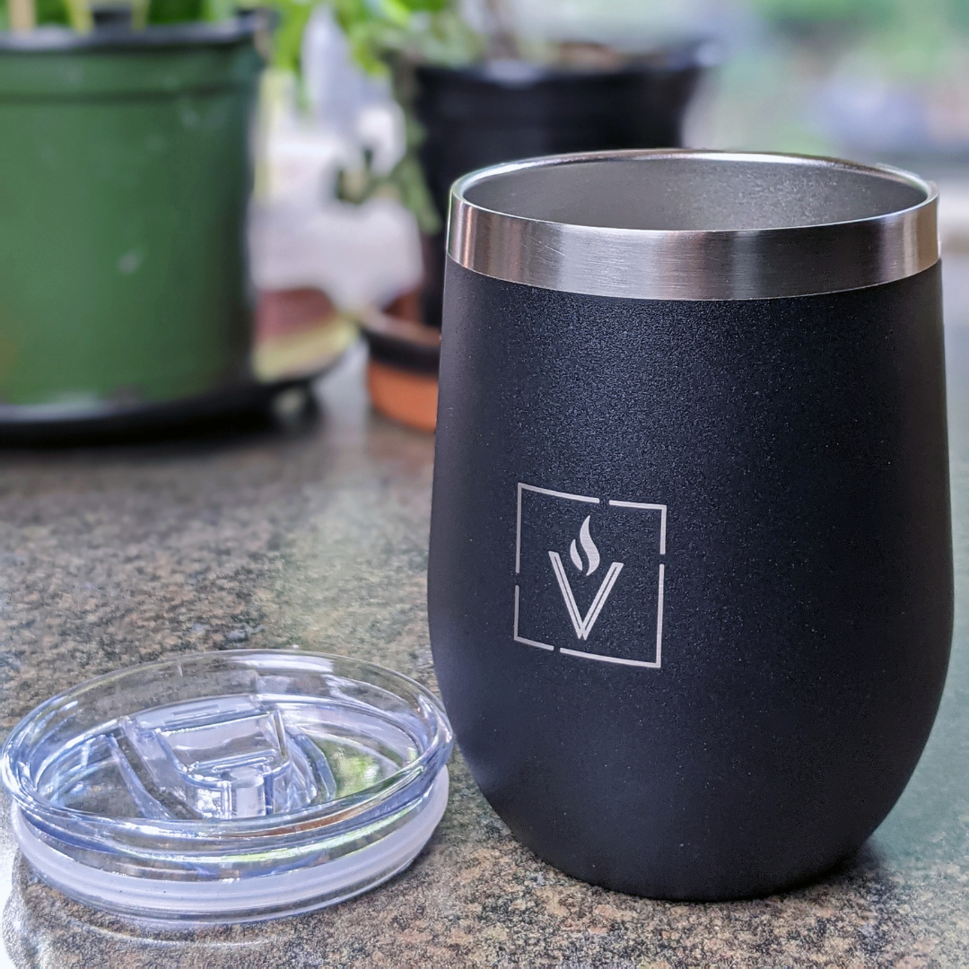 Vacuum Insulated Wine Tumbler | 12 Ounce Stainless Steel Drink Holder