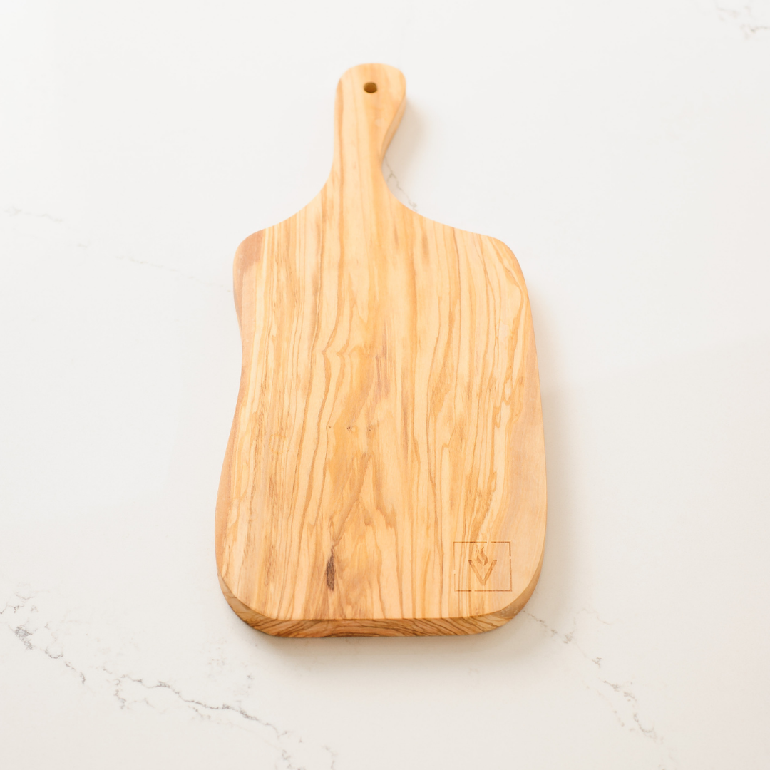 Verve Culture Italian Olivewood Charcuterie Board - with Paddle Handle Medium (13-14'')