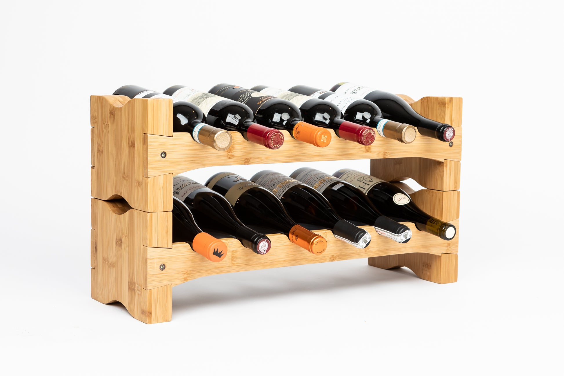 Stackable Wine Rack | Modern Countertop Wine Rack | Holds 12 Bottles | Exclusive Design - Vistal Supply