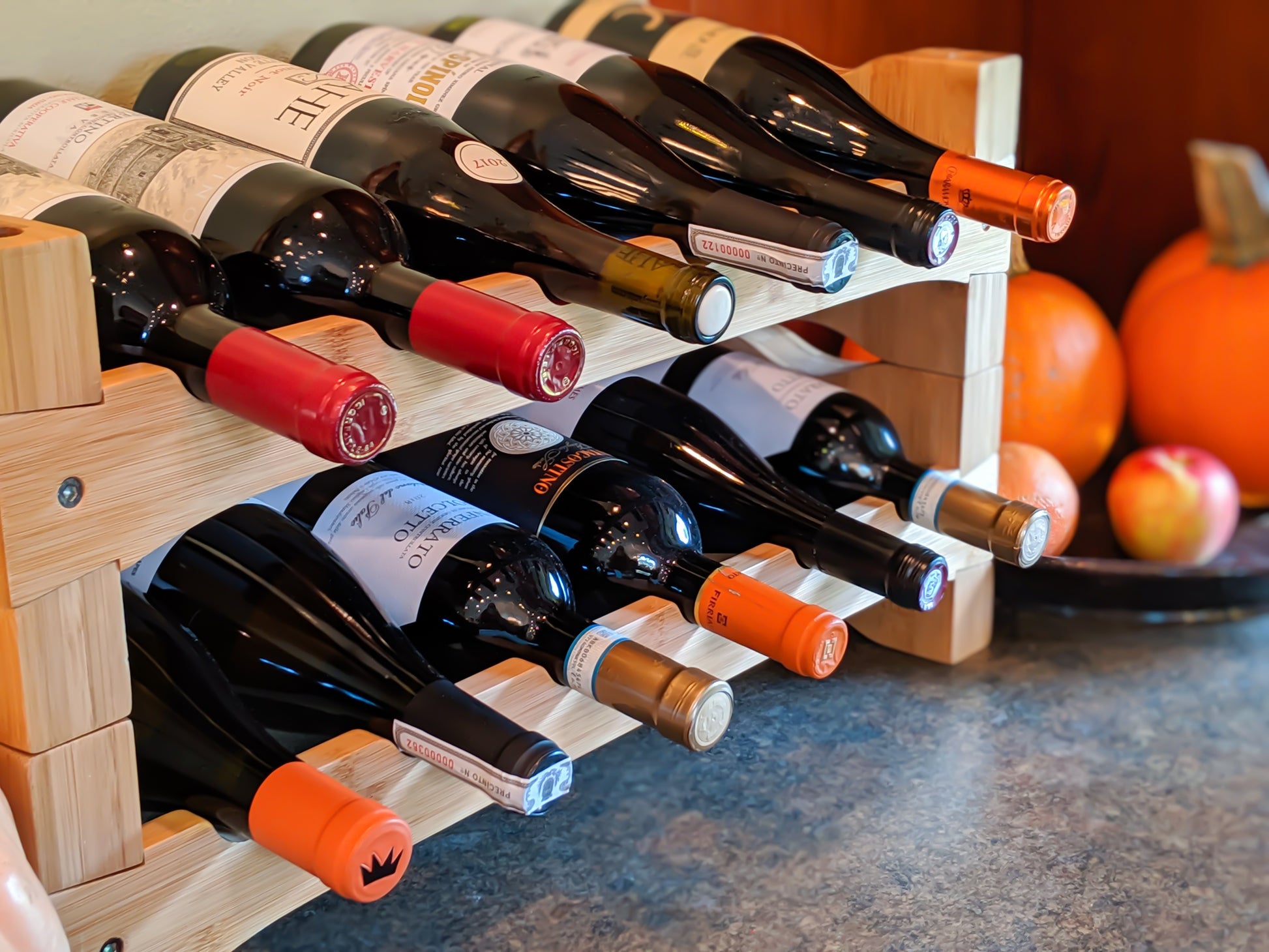 Stackable Wine Rack | Modern Countertop Wine Rack | Holds 12 Bottles | Exclusive Design - Vistal Supply