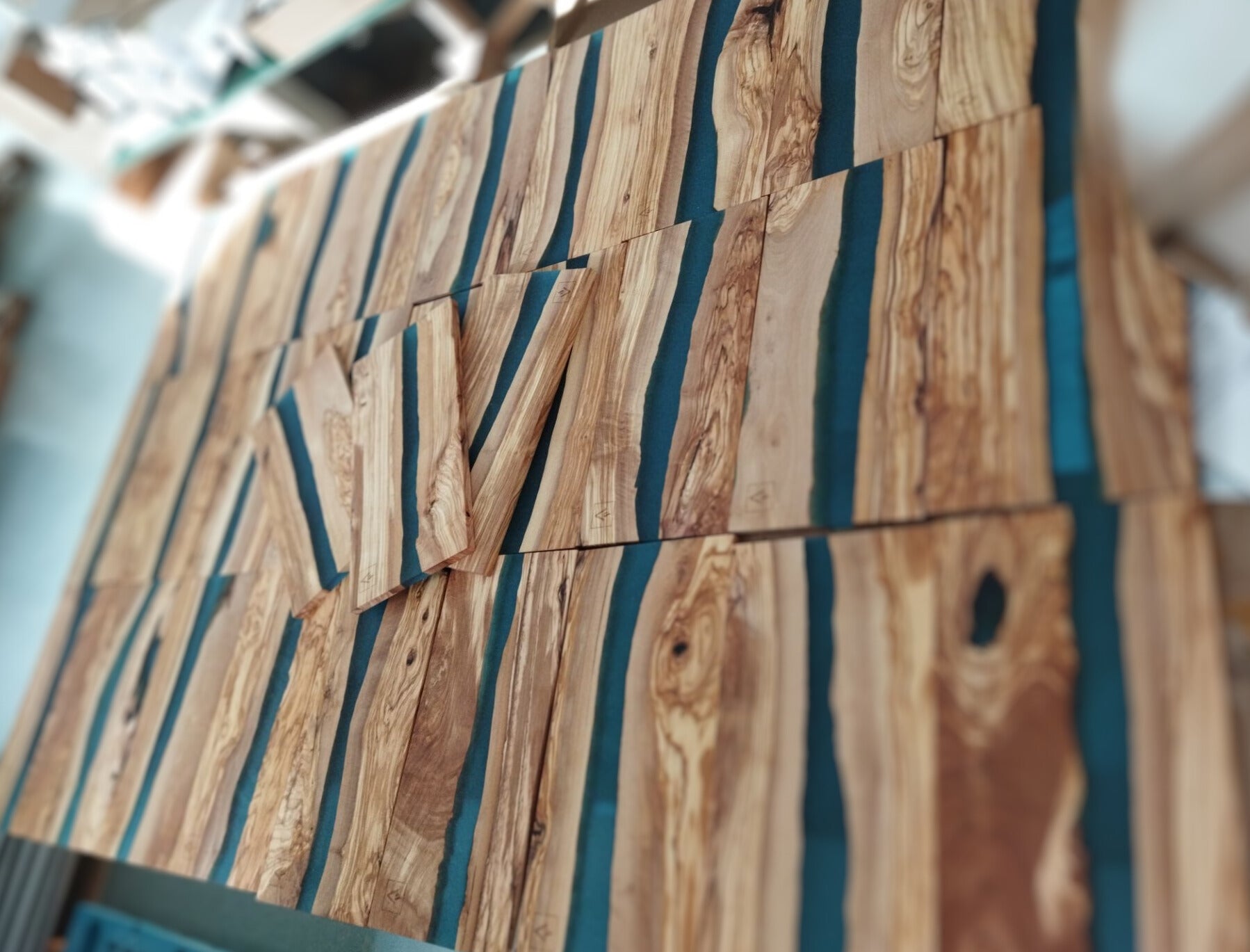 Large Olive Wood Charcuterie Board With Water Like Resin | Serves 4-6 People - Vistal Supply 