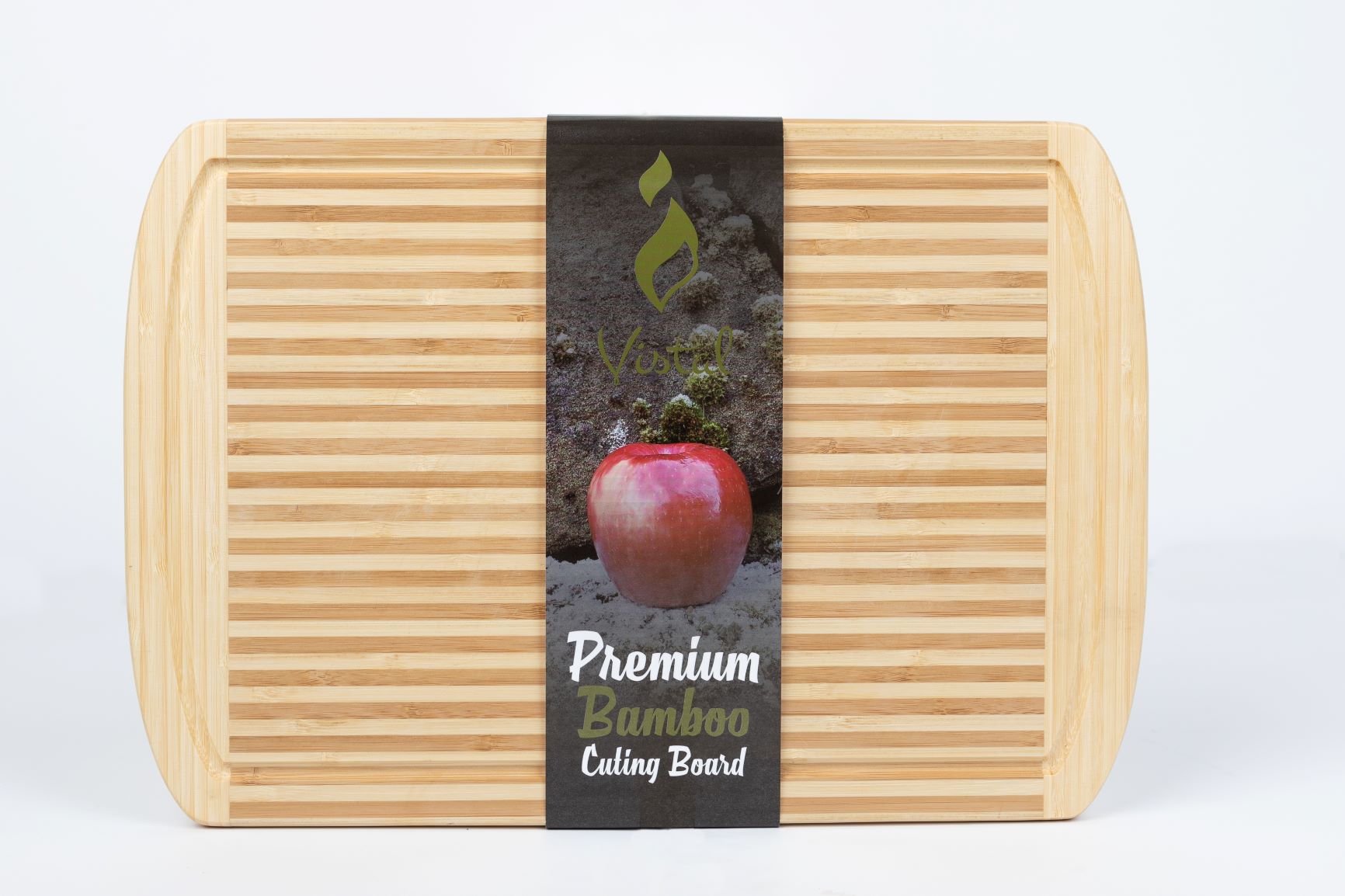 Large Organic Natural Bamboo Cutting Board - Premium Kitchen Chopping Board | 17 x 12 - Vistal Supply 