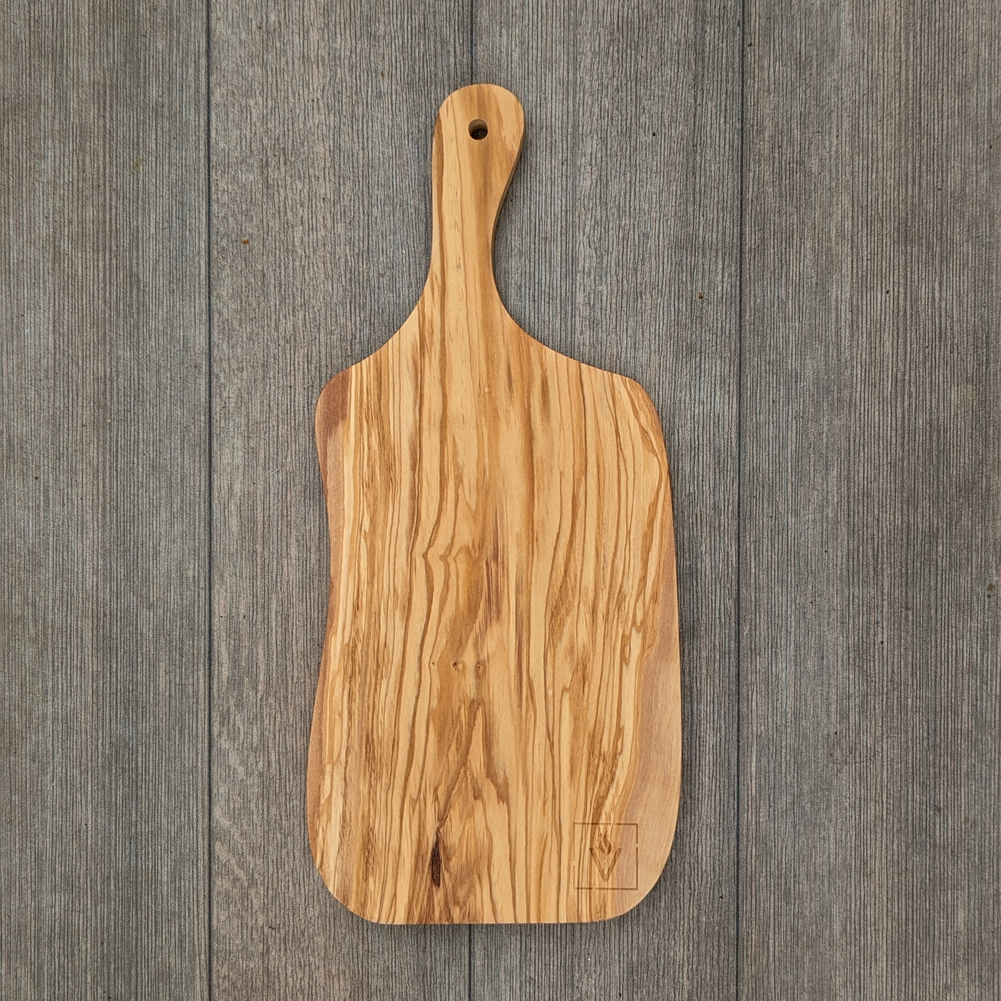 Olive wood charcuterie board with handle | organic shape | Serves 2