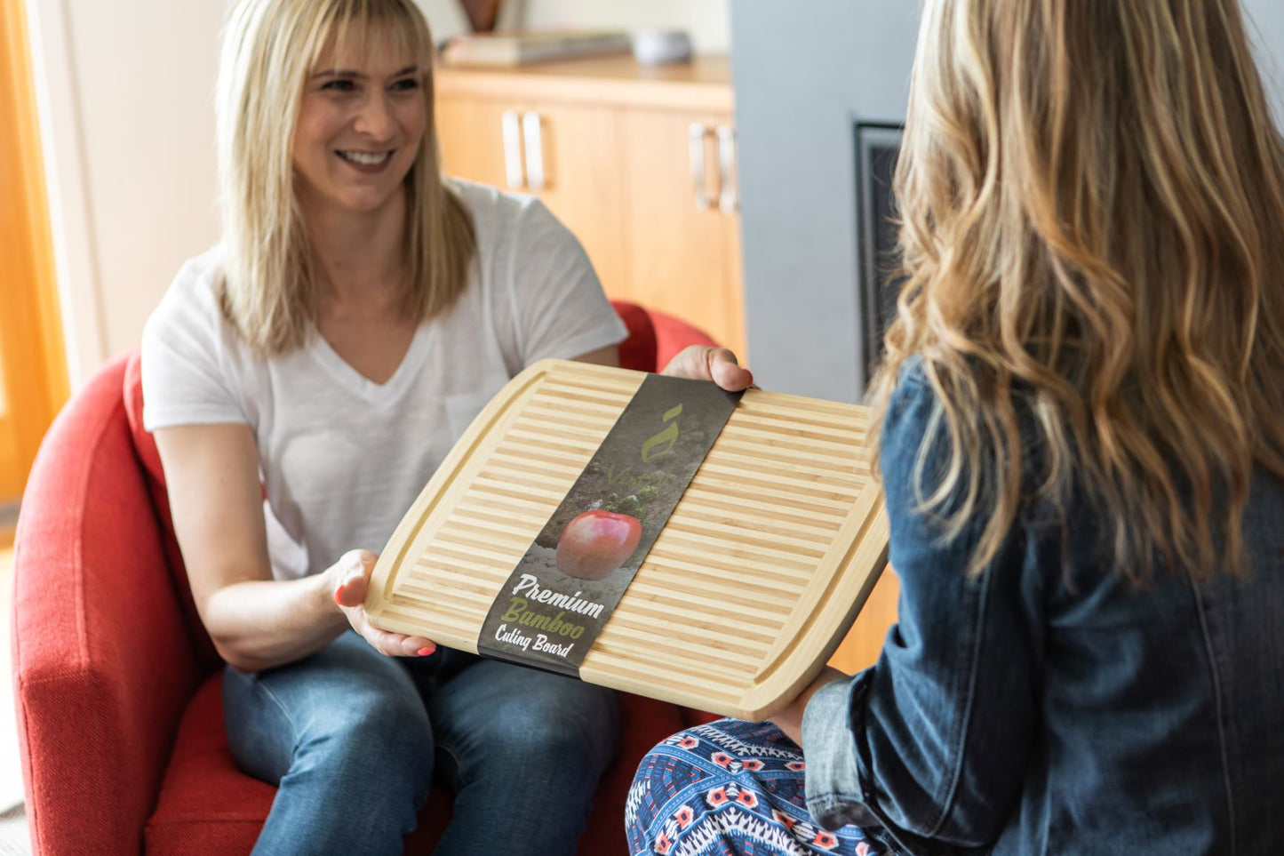 Large Organic Natural Bamboo Cutting Board - Premium Kitchen Chopping Board | 17 x 12 - Vistal Supply 